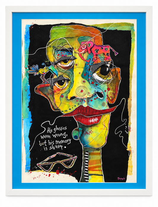Portrait of a Sharp Memory – Framed Mixed Media Art Print, 19” × 25” (Copy)