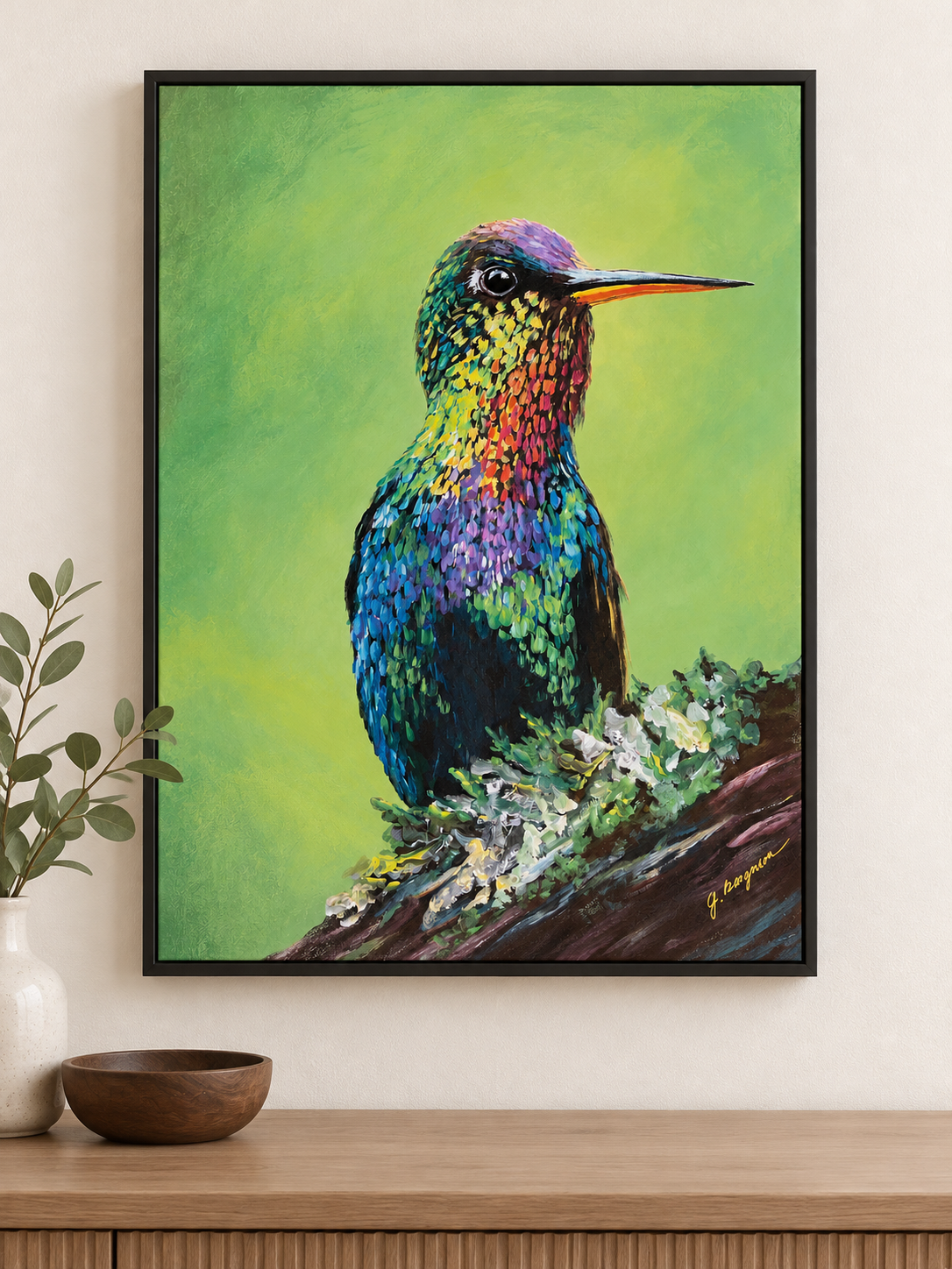 Prismatic Pause Hummingbird Art Print 11x14 | Fabulous Firefly