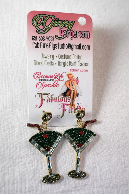 Midnight Martini Sparkle Earrings