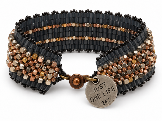 Just One Life Mixed Metal Beaded Bracelet