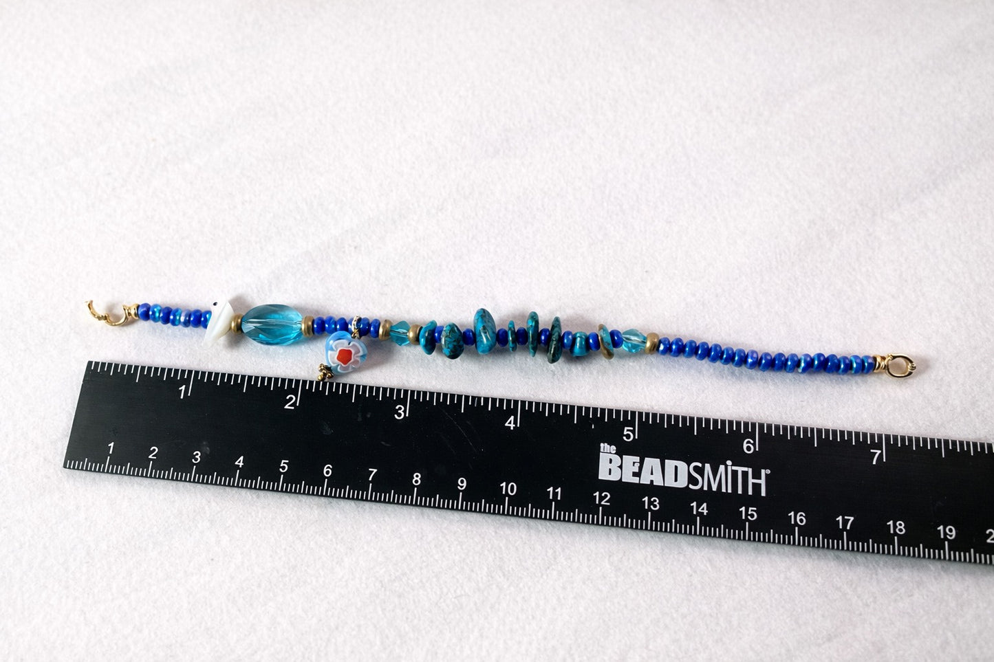 Bluebird Heart Bracelet – Turquoise, Crystal & Millefiori Charm