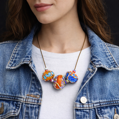 Not Subtle. Not Sorry. Handblown Glass Statement Necklace