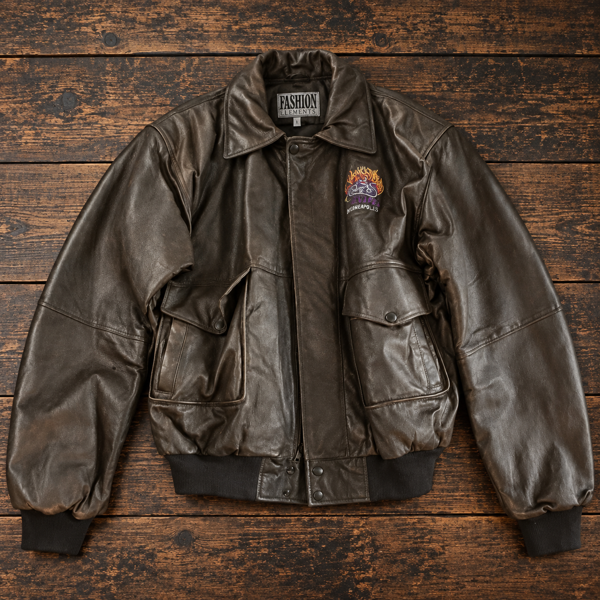 Easyriders Minneapolis Embroidered Leather Jacket – Medium