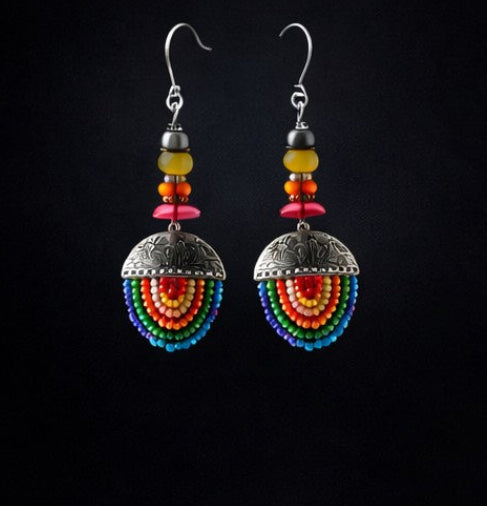 Rainbow Horizon Fringe Earrings