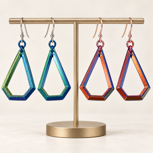 Color Shift 3D-Printed Geometric Earrings