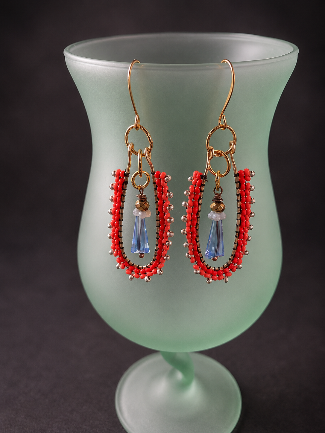 Fire & Ice Hand-Beaded Crystal Drop Earrings