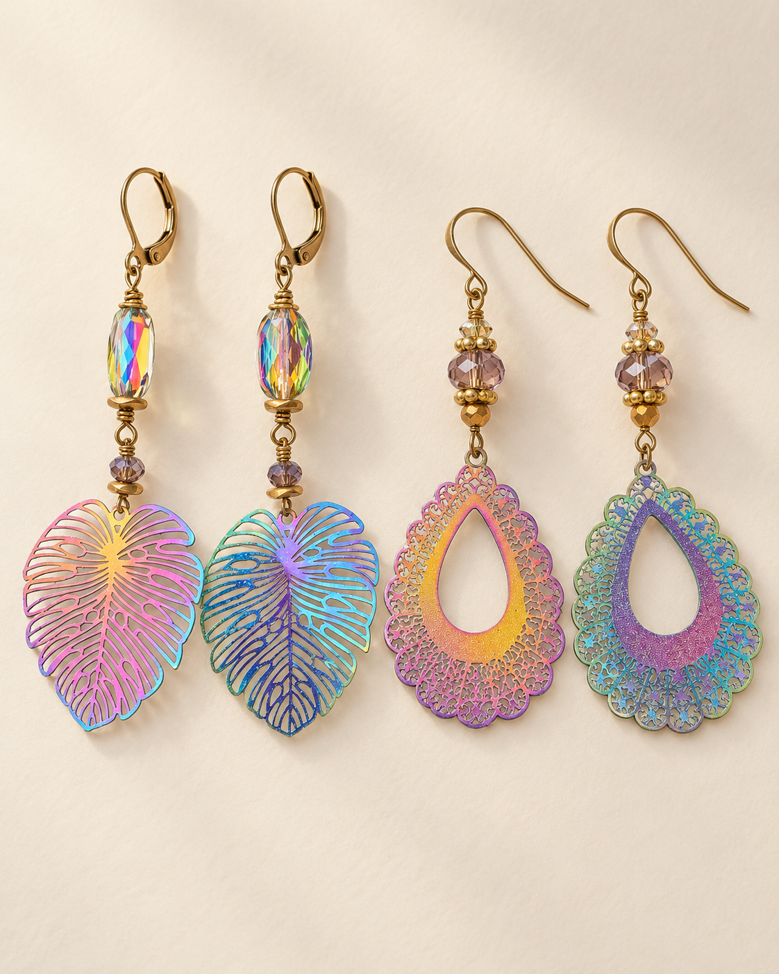 Aurora Color-Shift Earrings with Swarovski Crystals