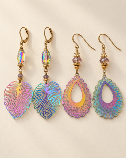 Aurora Color-Shift Earrings with Swarovski Crystals