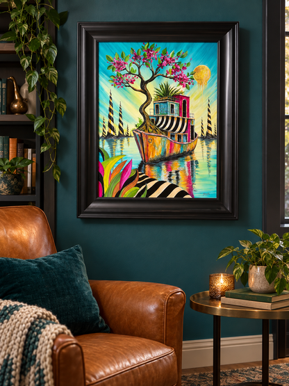Drifting Towards Elsewhere | Framed Acrylic Painting