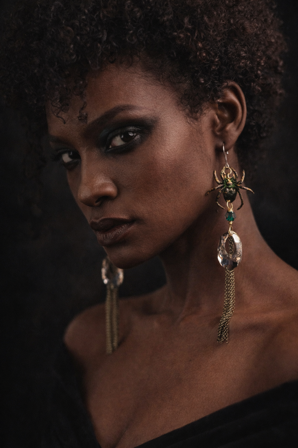 🕷️   Midnight Widow Statement Earrings