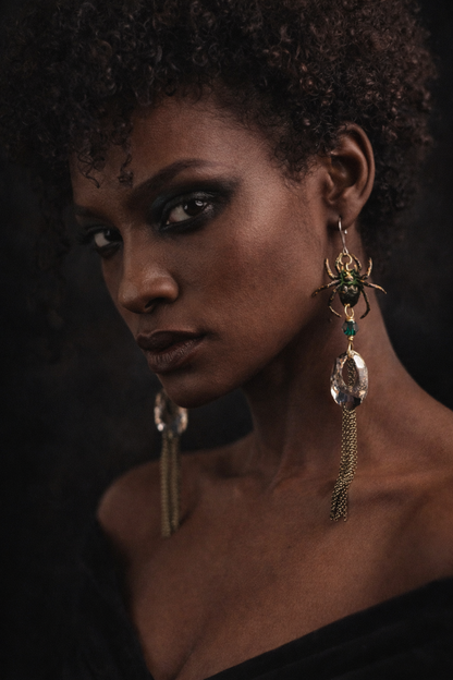 🕷️   Midnight Widow Statement Earrings