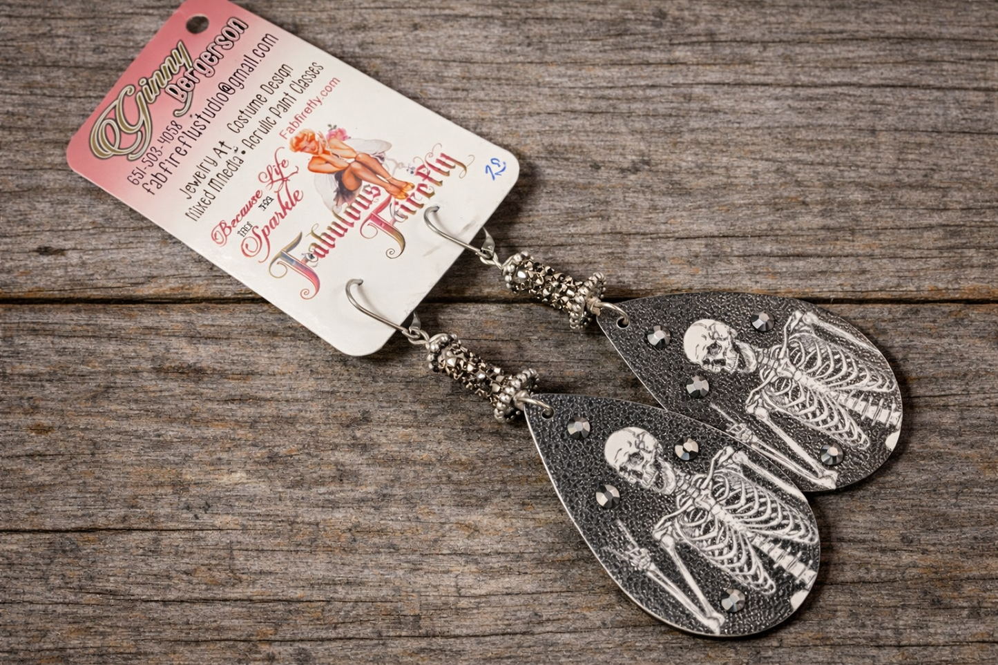 Lightweight Skull & Day of the Dead Teardrop Earrings – Crystal Halloween Statement Earrings