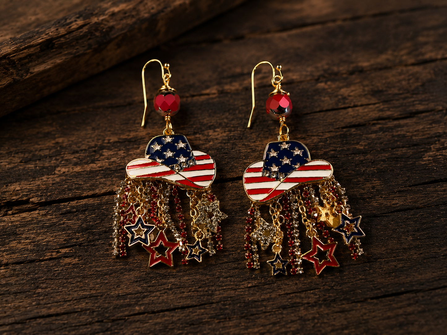 Stars, Stripes & Sparkle Fringe Earrings