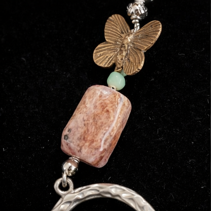 Sacred Wanderer Charm Necklace – Tiger Eye Talisman & Artisan Bead Medley