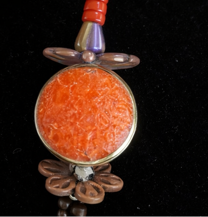 Sacred Wanderer Charm Necklace – Tiger Eye Talisman & Artisan Bead Medley