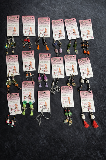 Handmade Statement Earrings – Ceramic Beads, Swarovski Crystals, Skulls, Tassels & Artisan Designs | Fabulous Firefly