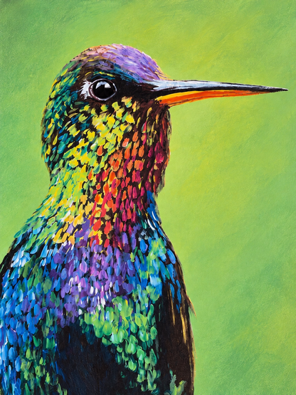 Prismatic Pause Hummingbird Art Print 11x14 | Fabulous Firefly