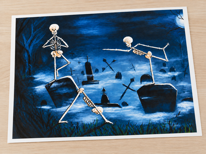 Rest in Poses Skeleton Yoga Art Print 16x20 | Fabulous Firefly