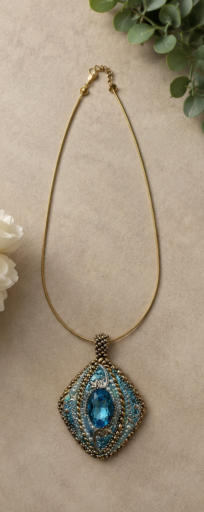 Golden Hour Vintage Rhinestone Statement Collar Necklace