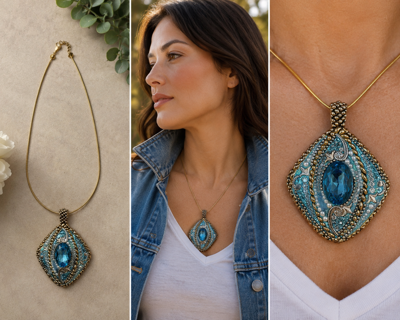 Golden Hour Vintage Rhinestone Statement Collar Necklace