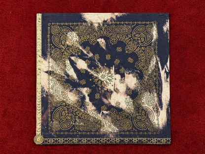 Boho Luxe Embellished Bandana – Silk Ribbon & Sequin Medallion Scarf (20”)