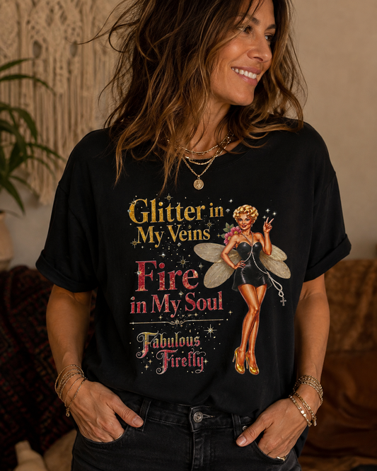 Glitter in My Veins – Hand-Embellished Swarovski Crystal Tee