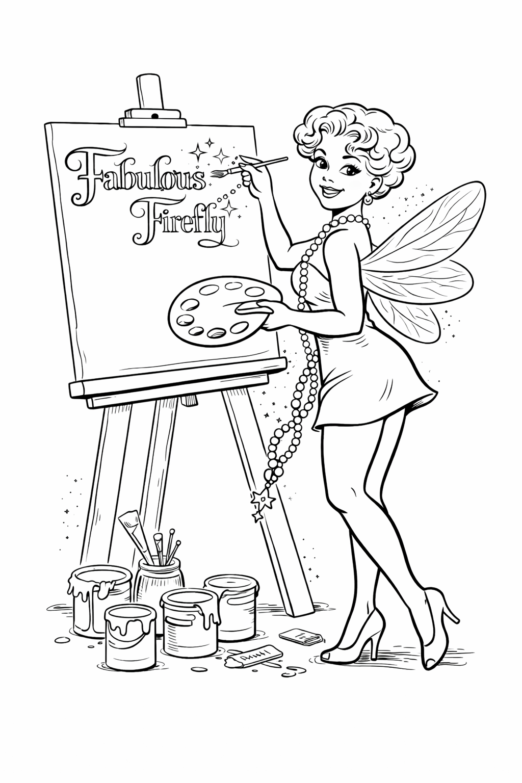 Free Printable Coloring Page -  The Fabulous Firefly Family!