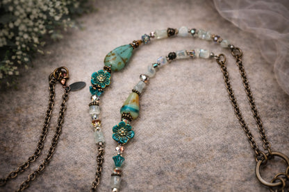 Nest of Wishes Necklace - 38" Boho Charm Necklace with Bird & Pearls