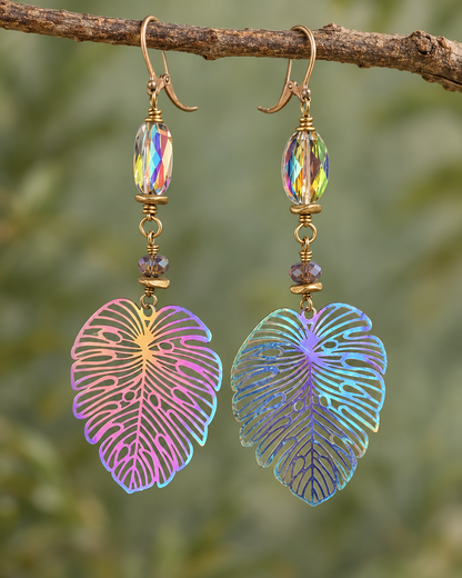 Aurora Color-Shift Earrings with Swarovski Crystals