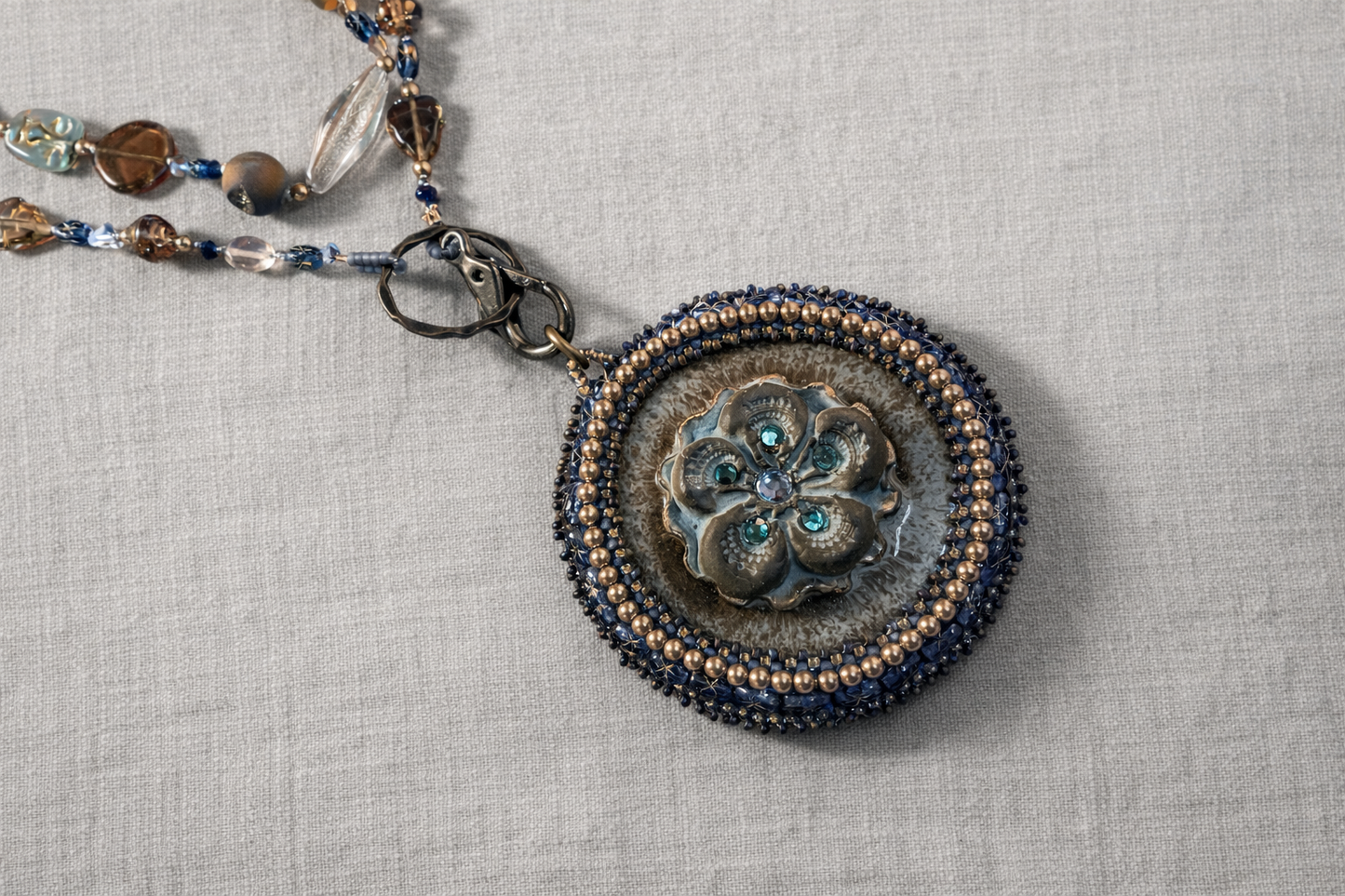 Got The Blues Medallion Necklace