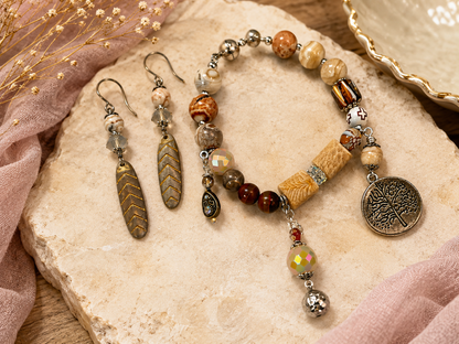 Woodland Wanderer Jasper Bracelet & Earring Set