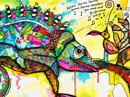 Karma Karma Karma Chameleon – Colorful Art Print