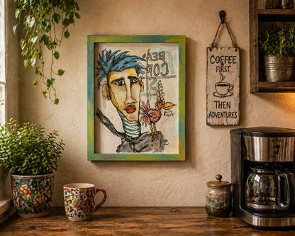 The Bean Box Café – Mixed Media Acrylic, Watercolor & Ink Painting