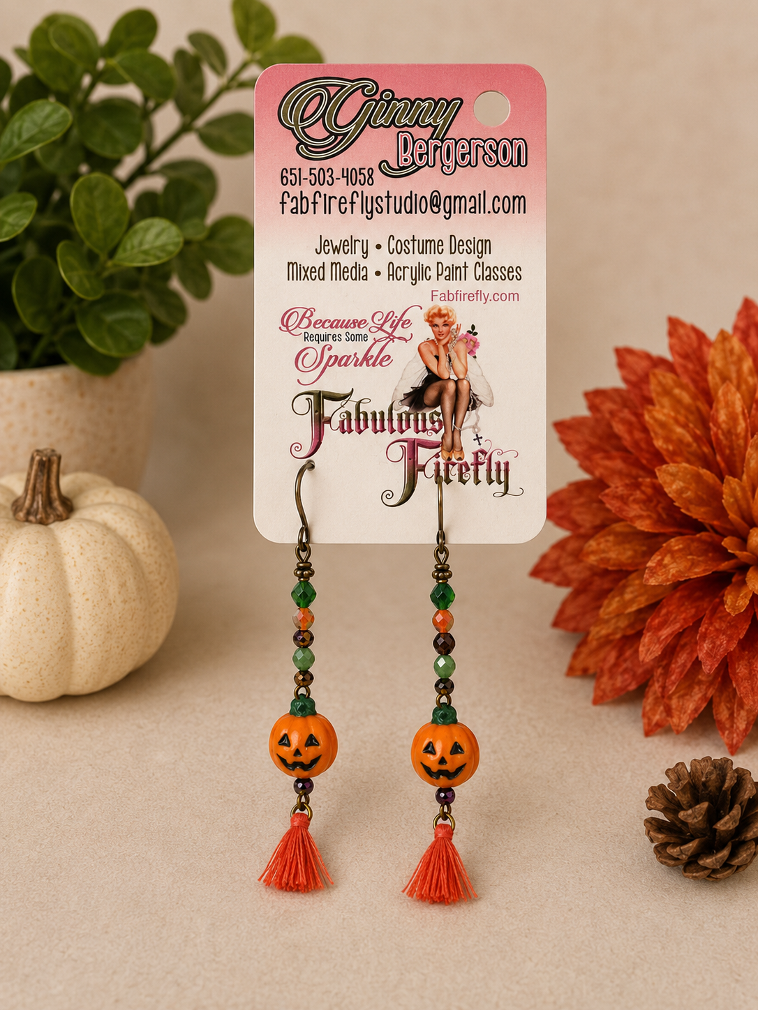 Handmade Halloween Earrings – Pumpkin, Jack-O’-Lantern & Ghost Designs