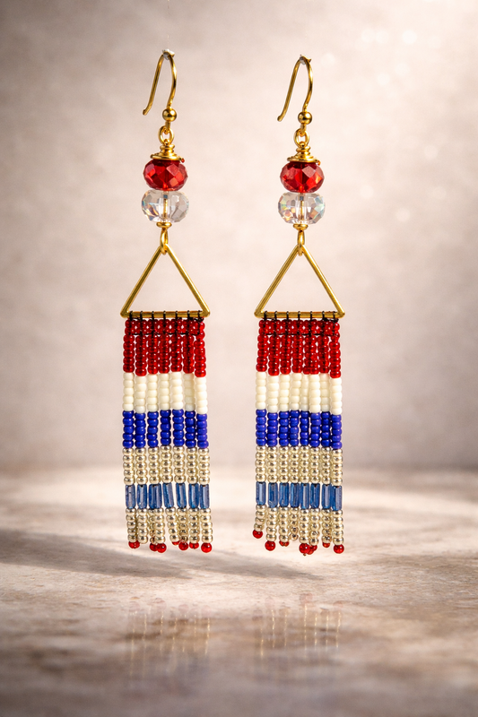 Scarlet Spark Fringe Earrings