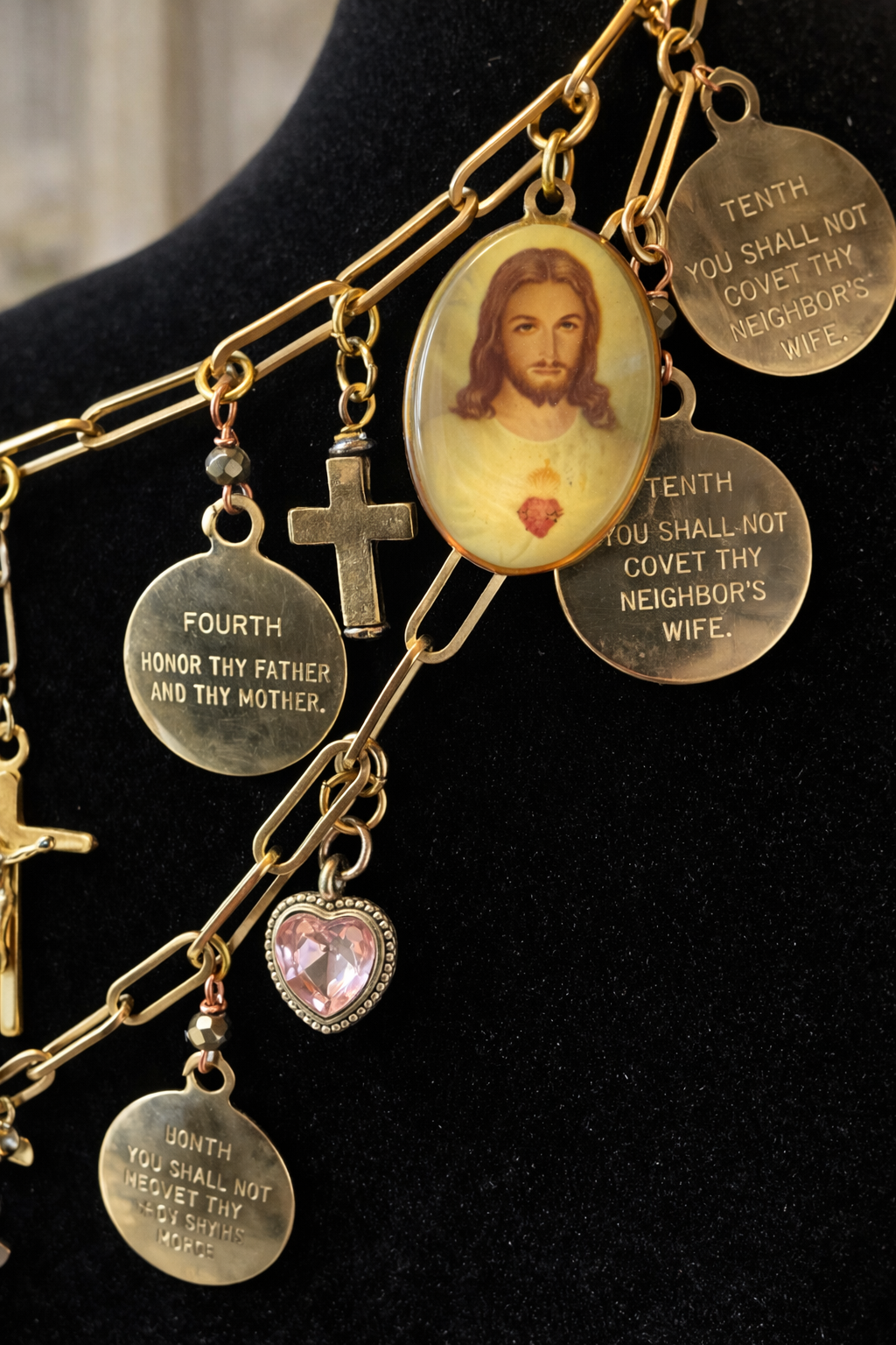 Sacred Layers: Ten Commandments Statement Necklace