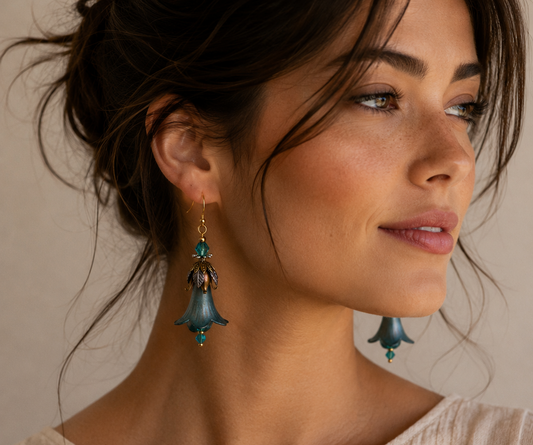 Midnight Garden Bellflower Earrings