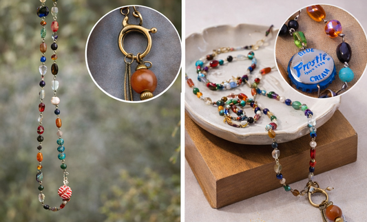 Sparky’s & Frostie Bottle Cap Charm Necklace – Hand Linked 36” Statement Chain