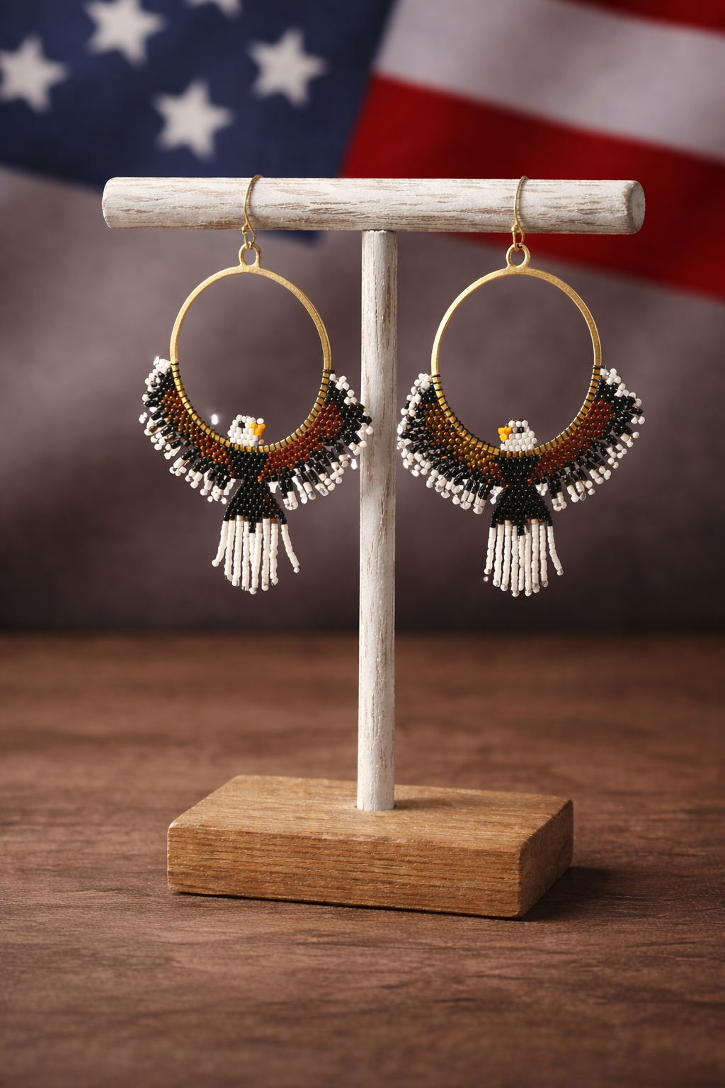 Liberty Flight — 250th Celebration Beaded Hoop Earrings