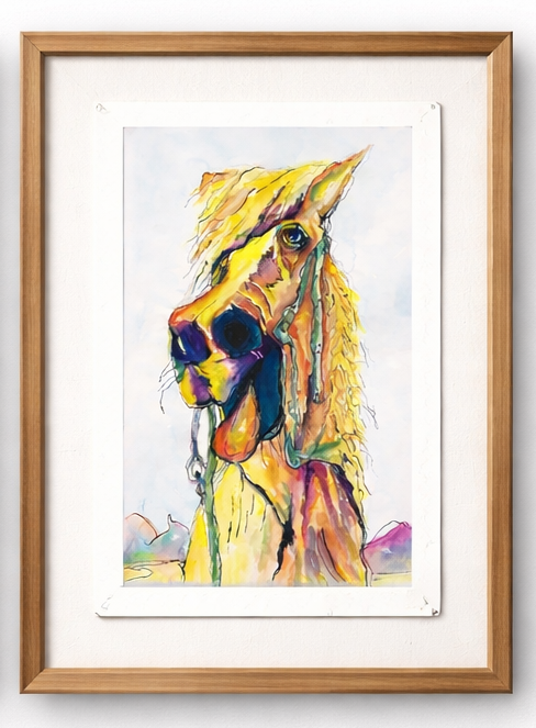 Year of the Horse – Original Watercolor & Ink Painting (PAINTING ONLY, UNFRAMED)