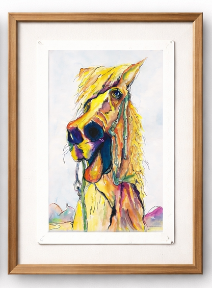 Year of the Horse – Original Watercolor & Ink Painting (PAINTING ONLY, UNFRAMED)