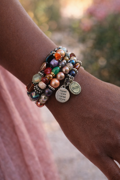 Faith & “I Think I Can” Triple Wrap Memory Wire Bracelet