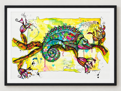 Karma Karma Karma Chameleon – Colorful Art Print