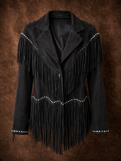 Tramps & Thieves Leather Fringe Jacket – Notorious Motors Sample | XL | Statement Western Biker Luxe