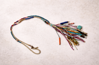 Boho Tassel Story Necklace – Colorful Mixed Bead Fringe Statement (30”)