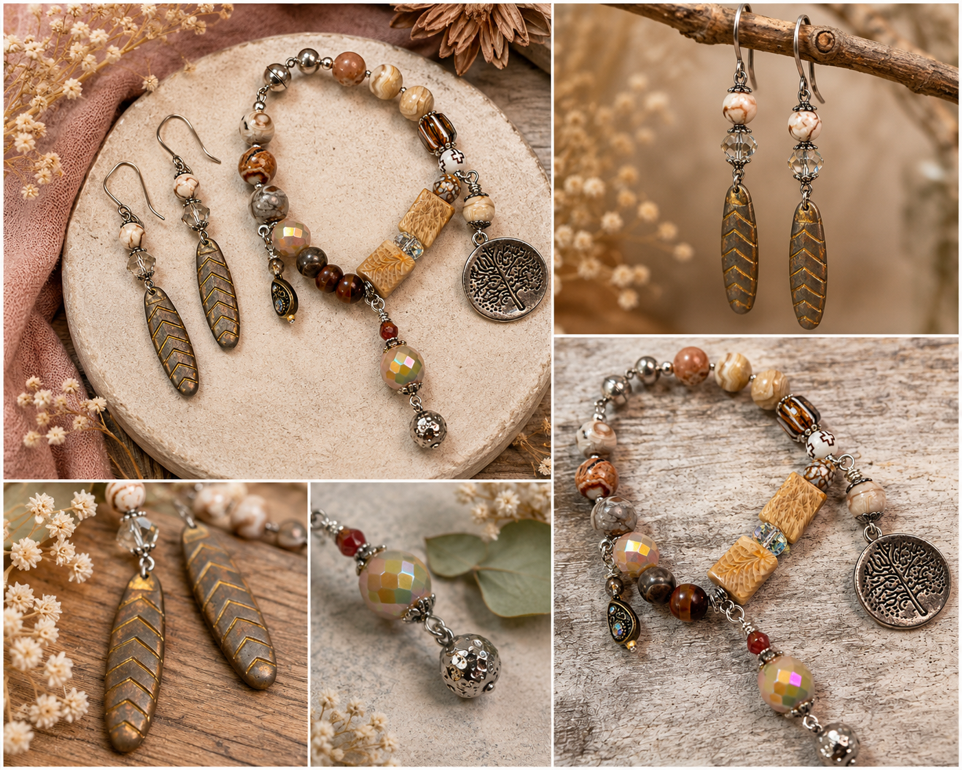 Woodland Wanderer Jasper Bracelet & Earring Set