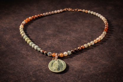 Coastal Wanderer — Handmade Turtle Pendant Beaded Necklace