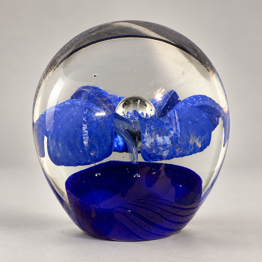 Blue & Clear Decorative Glass Paperweights – Four Design Options