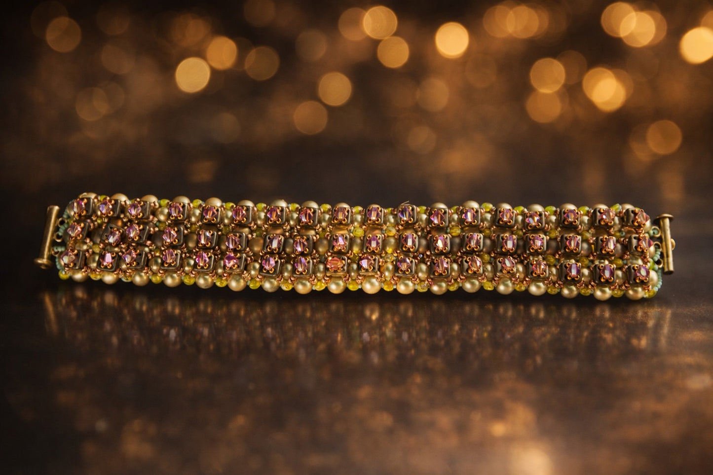 Heirloom Pearl & Crystal Loom Bracelet