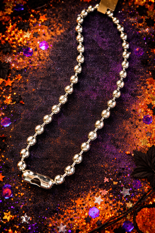 Heavy Metal Ball Chain Necklace – 18” Unisex Layering Chain